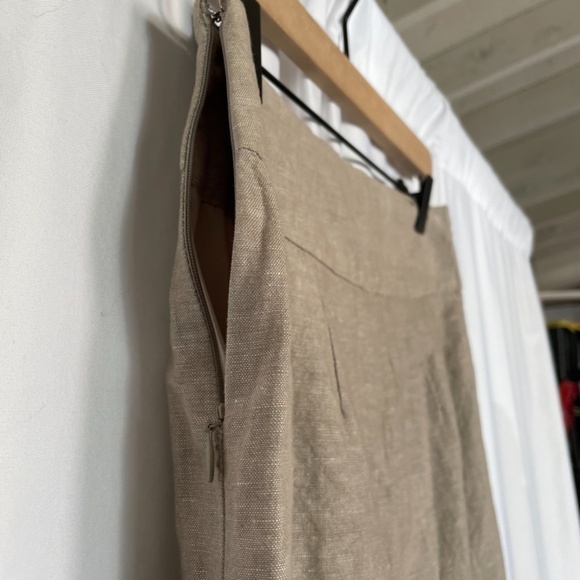 Banana Republic Linen Blend Skirt Tan Lined Size 4 - Picture 5 of 6